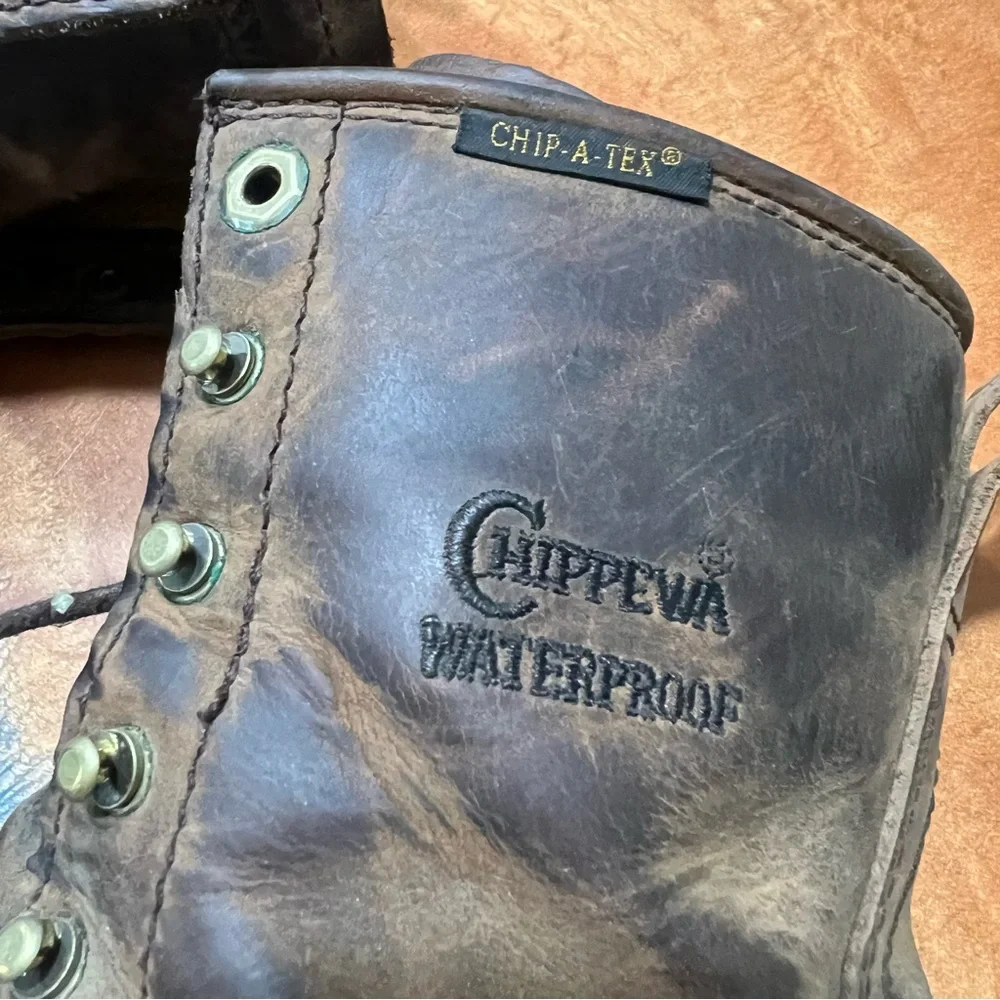 Chippewa Paladin 8”  Waterproof Logger Brown Boots Size 8.5 M 73100 Steel Toe
